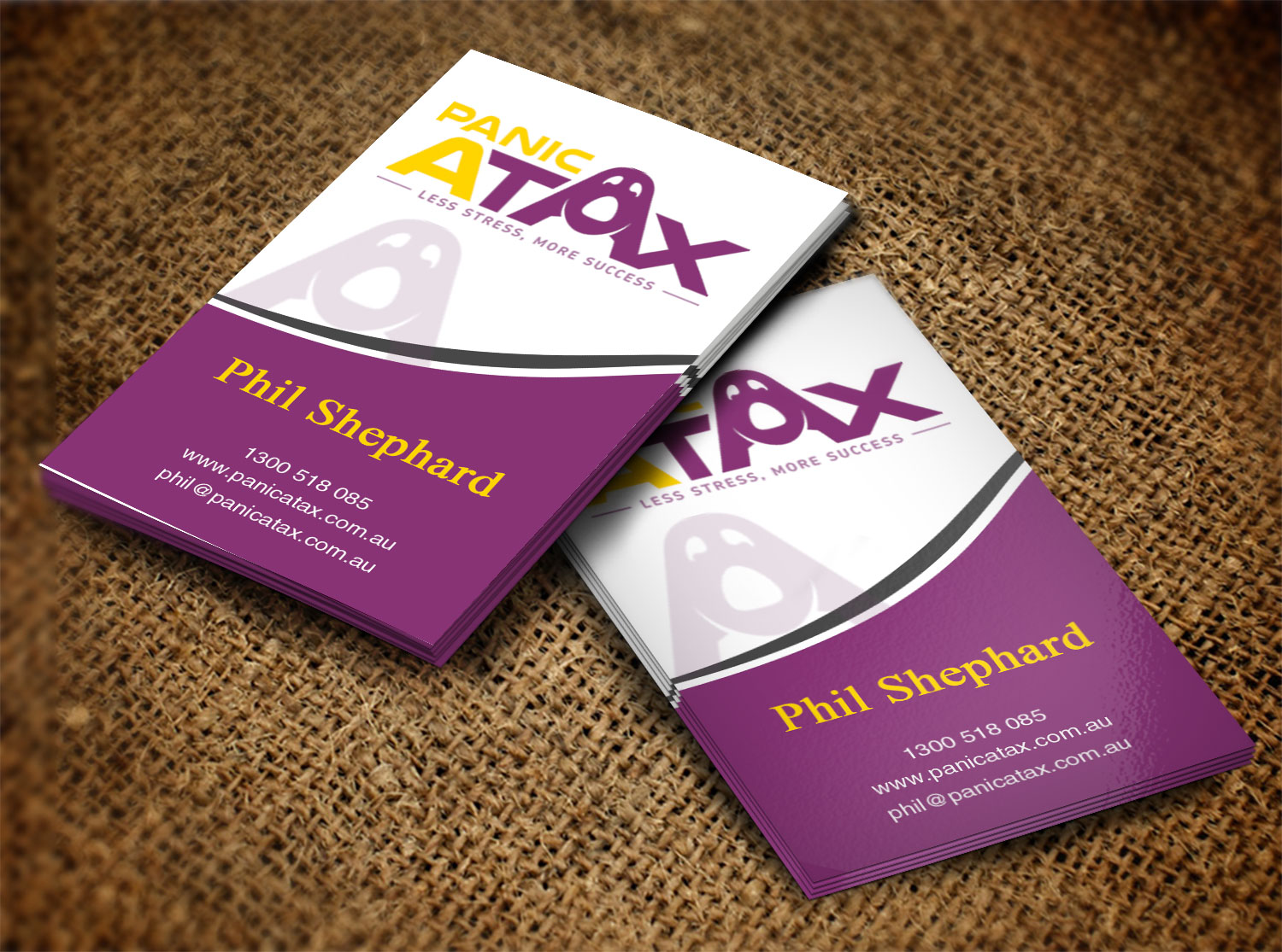 Business Card Design by Lanka Ama for Panic Atax Pty Ltd | Design #10395522
