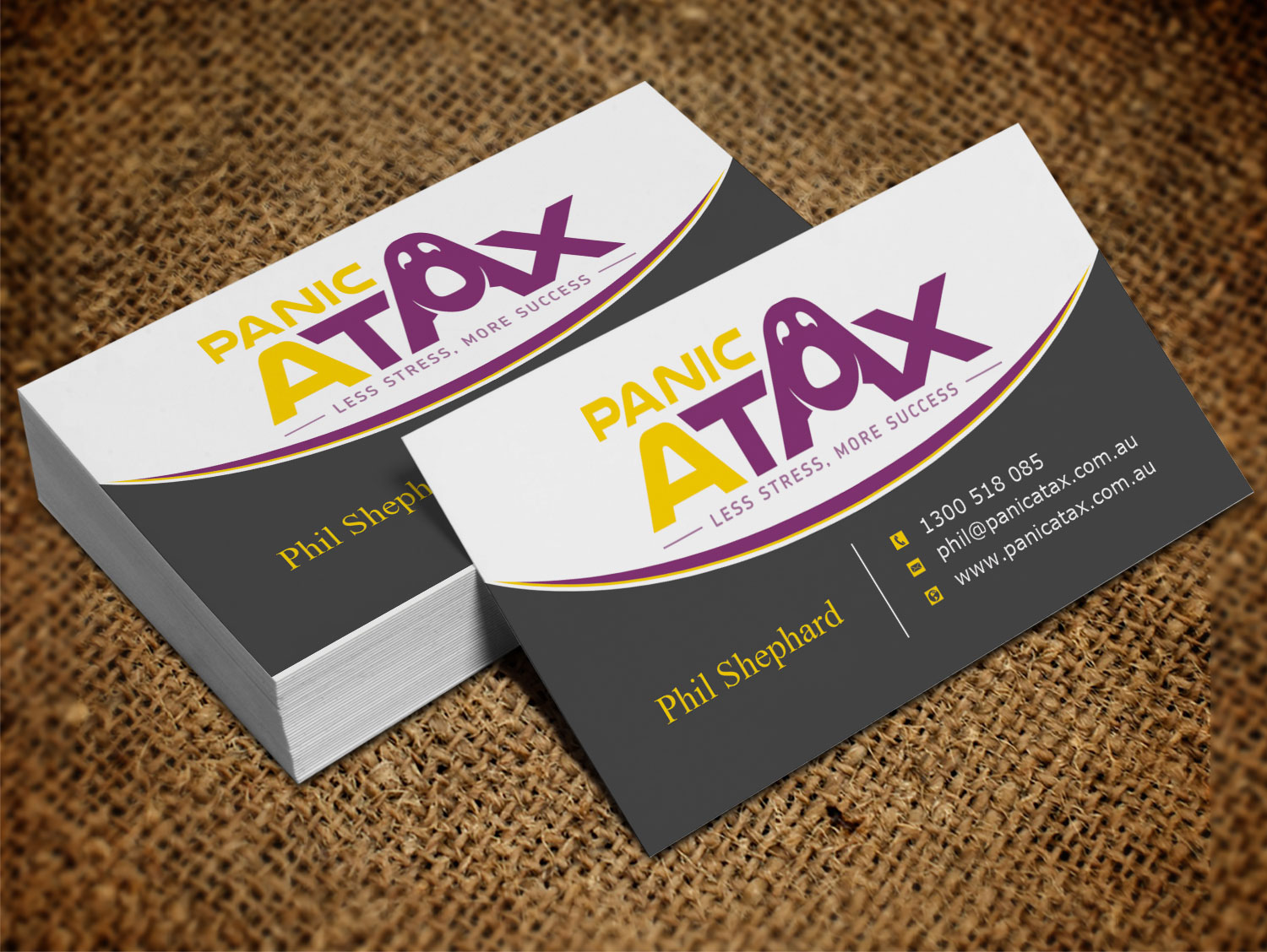 Business Card Design by Lanka Ama for Panic Atax Pty Ltd | Design #10395527