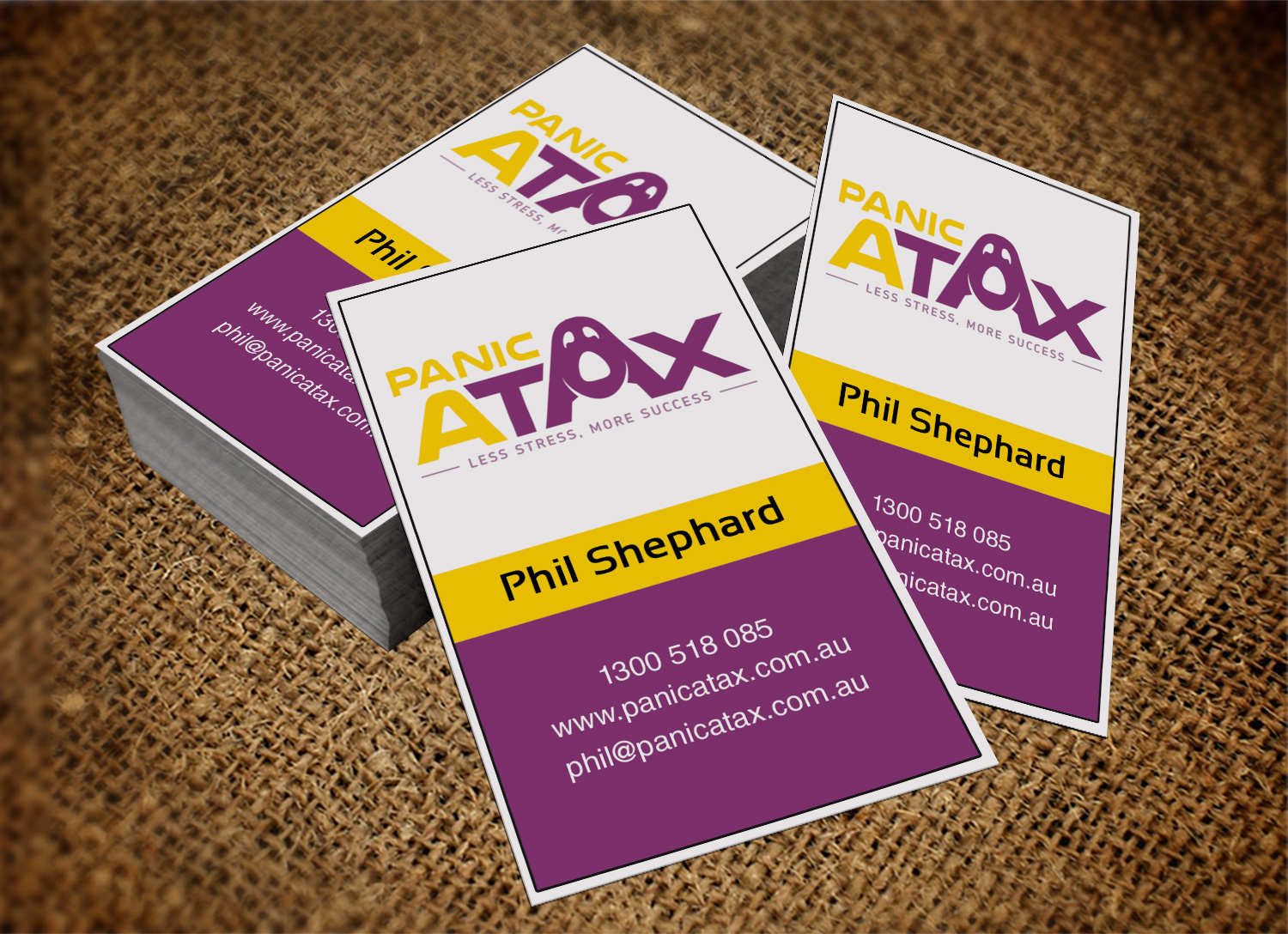 Business Card Design by Lanka Ama for Panic Atax Pty Ltd | Design #10395533