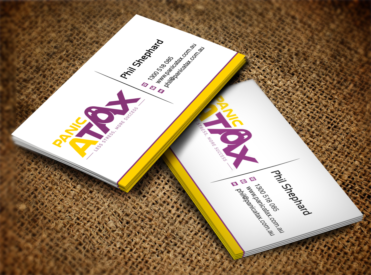 Business Card Design by Lanka Ama for Panic Atax Pty Ltd | Design #10395534