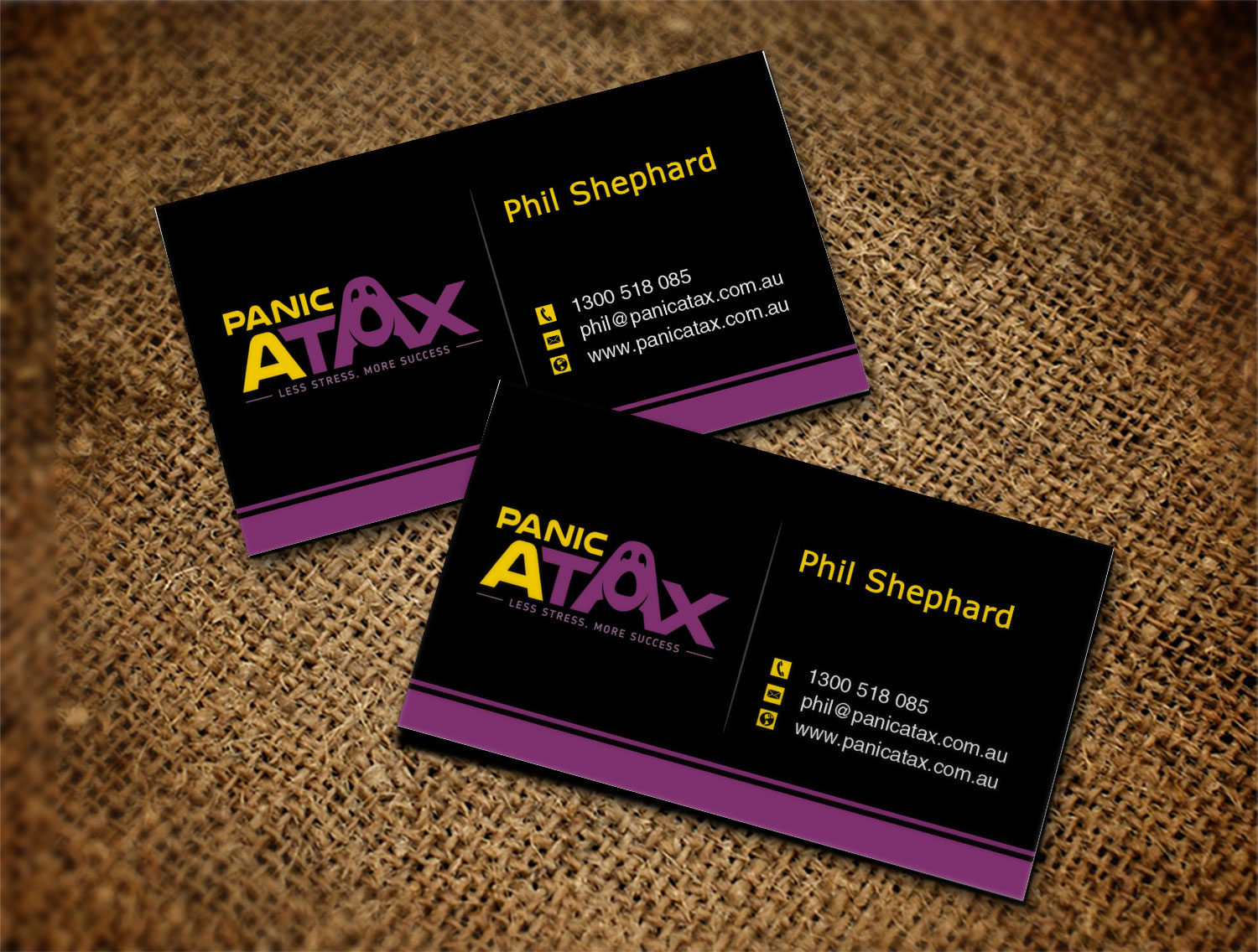 Business Card Design by Lanka Ama for Panic Atax Pty Ltd | Design #10395538