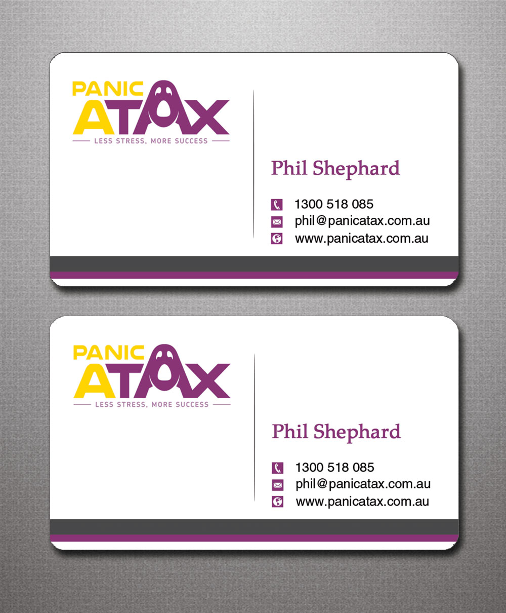 Business Card Design by Lanka Ama for Panic Atax Pty Ltd | Design #10395541