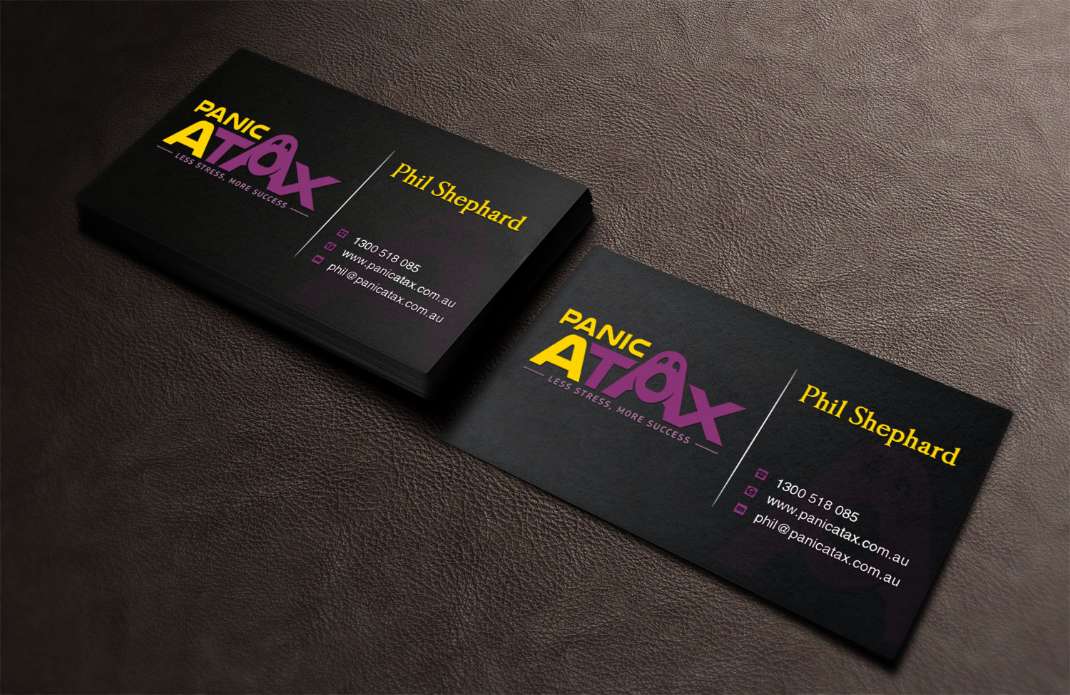 Business Card Design by Lanka Ama for Panic Atax Pty Ltd | Design #10395557