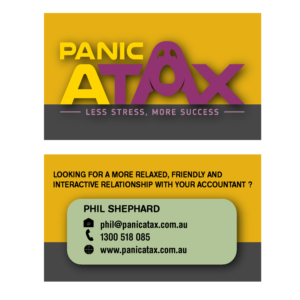 Business Card Design by Wally_F for Panic Atax Pty Ltd | Design: #10403907