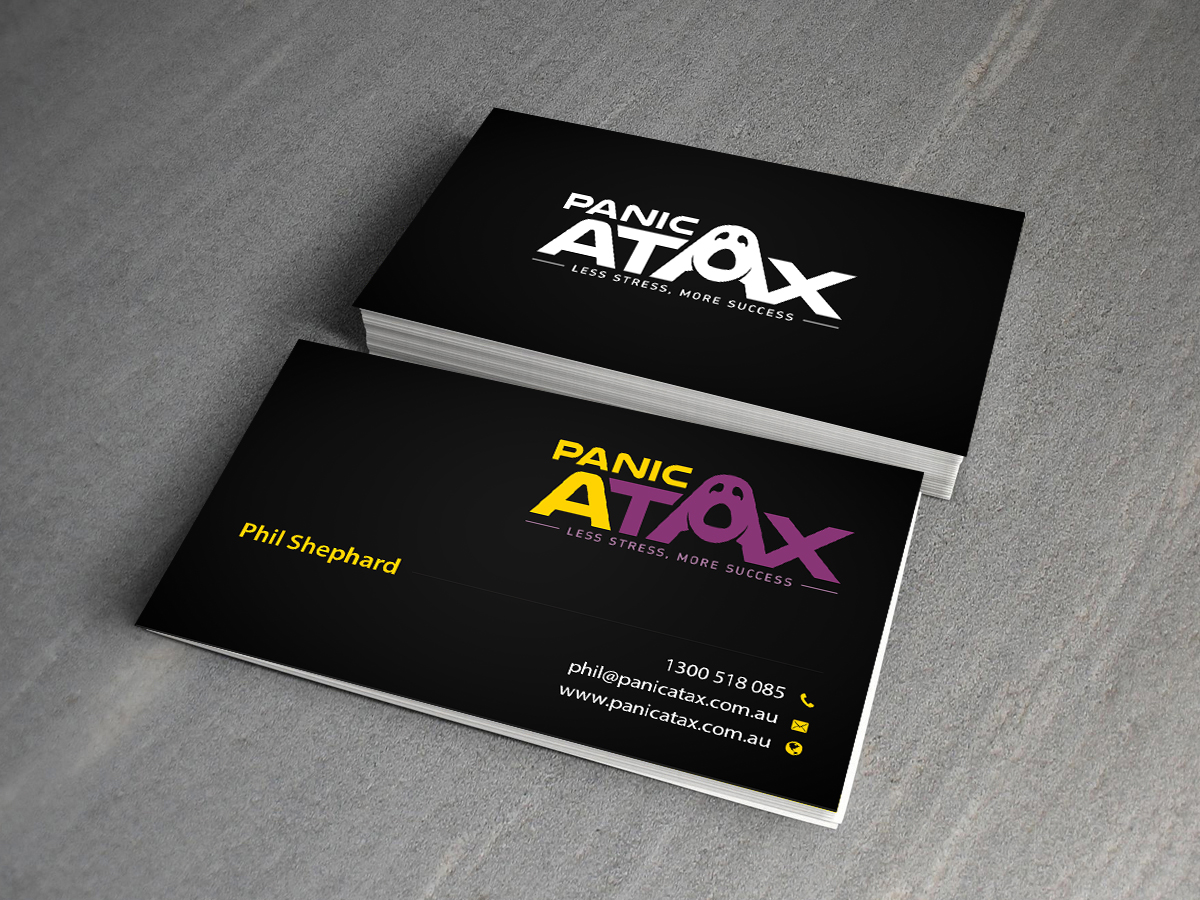 Business Card Design by Creations Box 2015 for Panic Atax Pty Ltd | Design #10401935