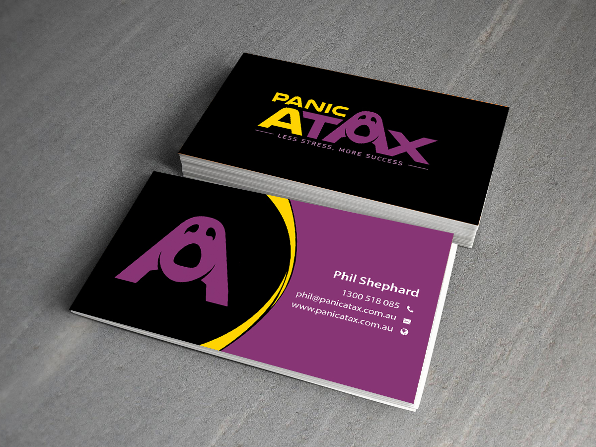 Business Card Design by Creations Box 2015 for Panic Atax Pty Ltd | Design #10401937