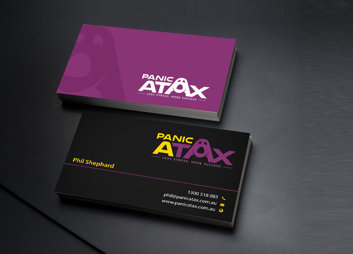 Business Card Design by Creations Box 2015 for Panic Atax Pty Ltd | Design #10401941