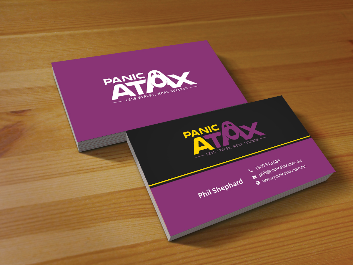 Business Card Design by Creations Box 2015 for Panic Atax Pty Ltd | Design #10401945