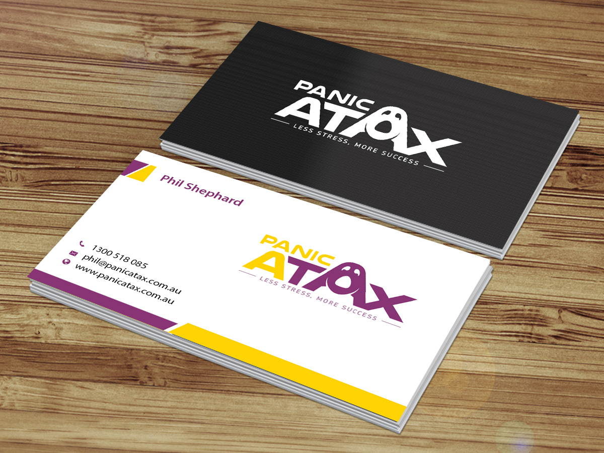 Business Card Design by Creations Box 2015 for Panic Atax Pty Ltd | Design #10401949
