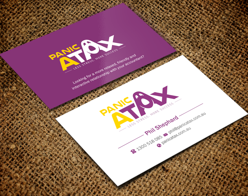 Business Card Design by Brand aid for Panic Atax Pty Ltd | Design #10392660