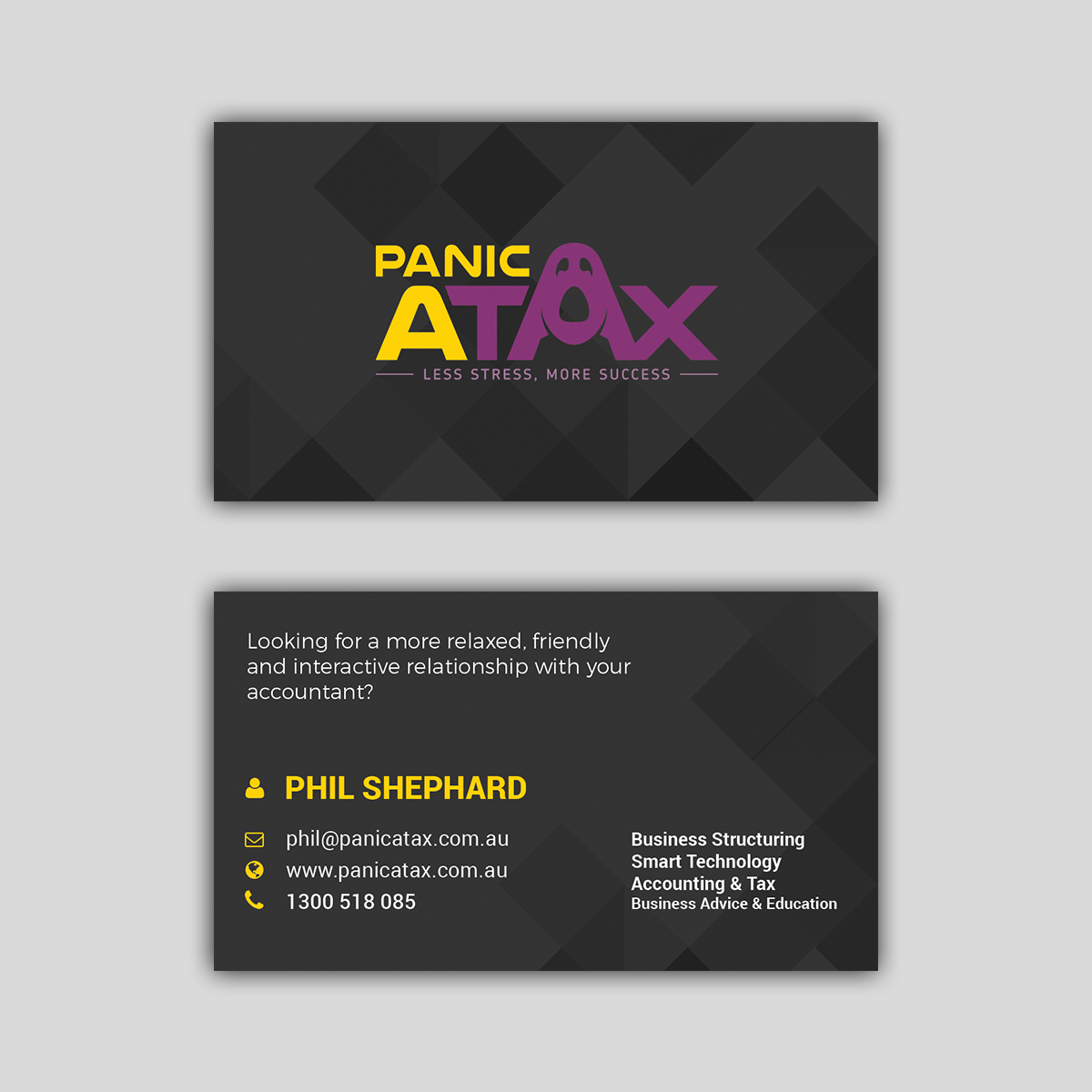 Diseño de Tarjeta de Presentación por Nurul Afsar para Panic Atax Pty Ltd | Diseño #10436450