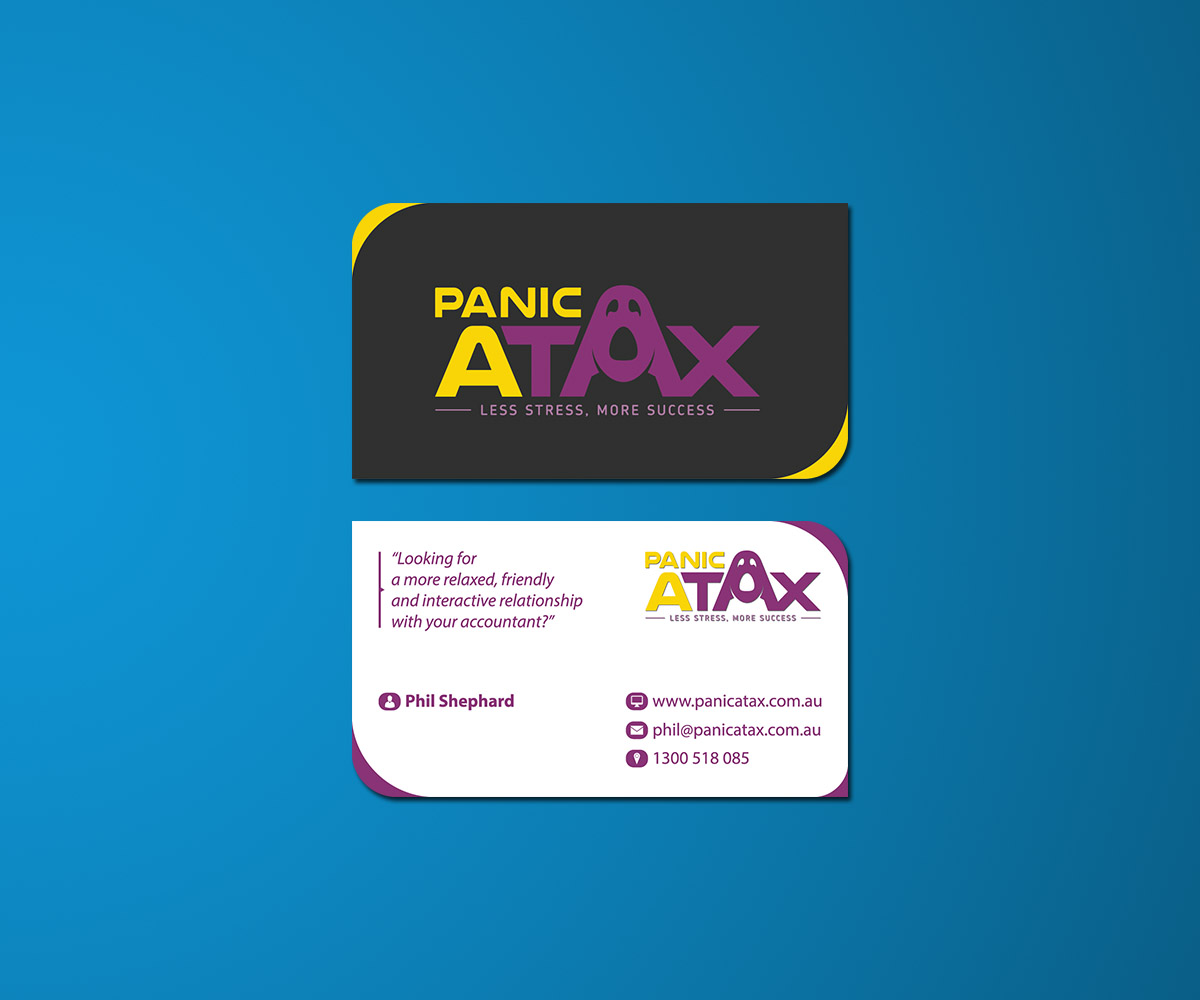 Business Card Design by netbill00 for Panic Atax Pty Ltd | Design #10439491