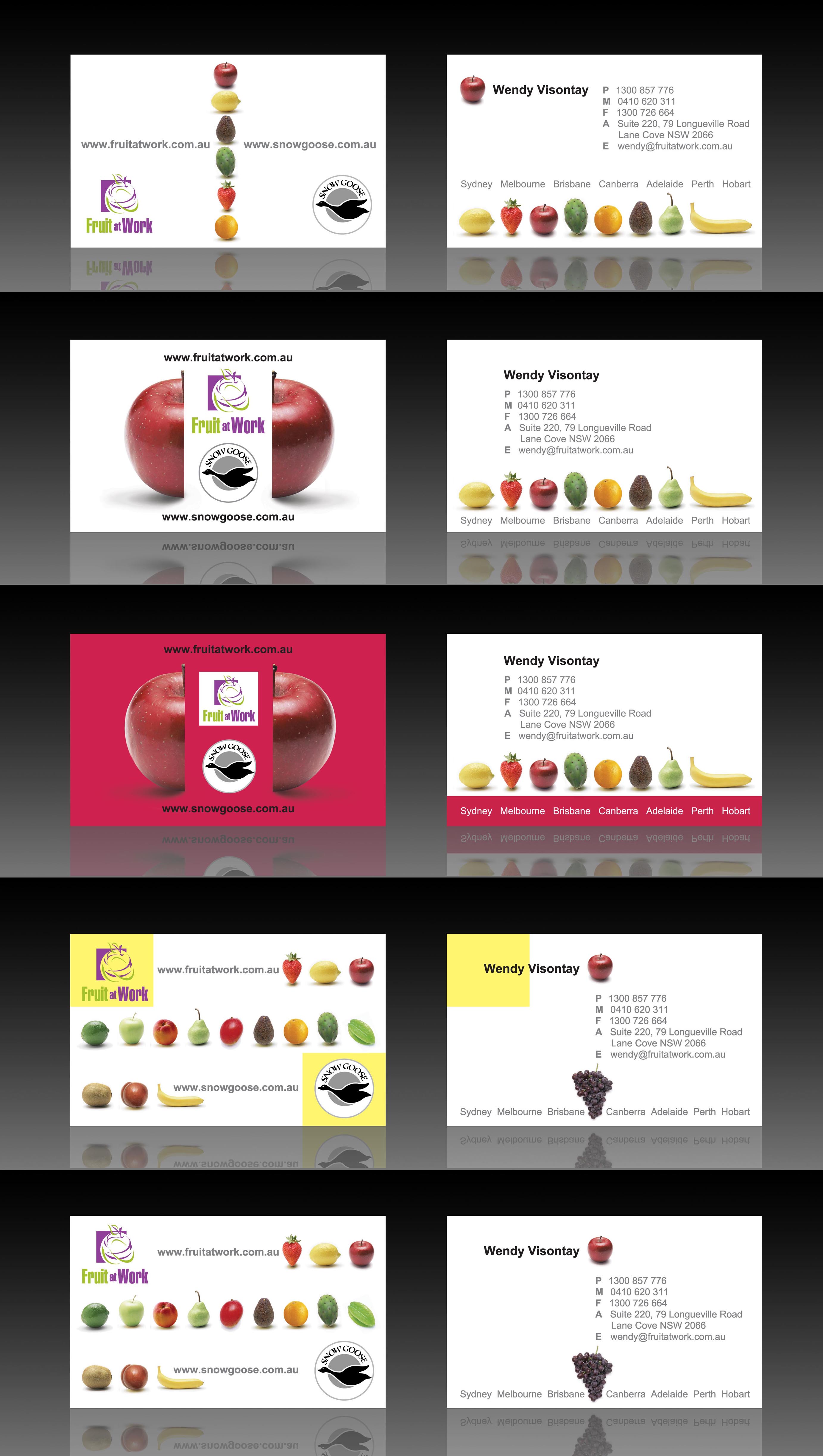 Design de Carte de Visite par Maskedbulb pour Fruit at Work Pty Ltd | Design #20147