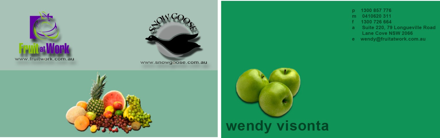 Business Card Design by Rupak for Fruit at Work Pty Ltd | Design #19726