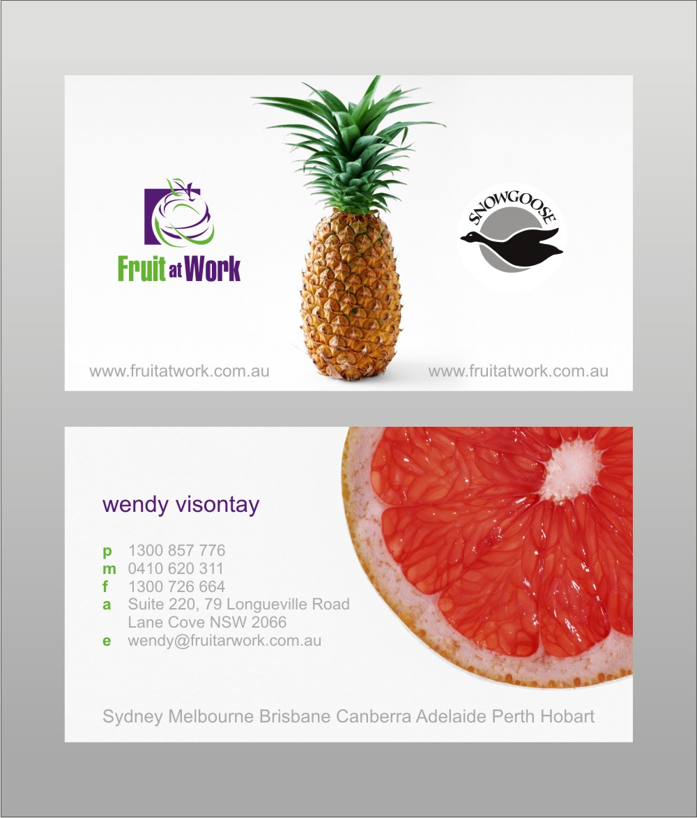 Design de Carte de Visite par In2Graphics pour Fruit at Work Pty Ltd | Design #21228