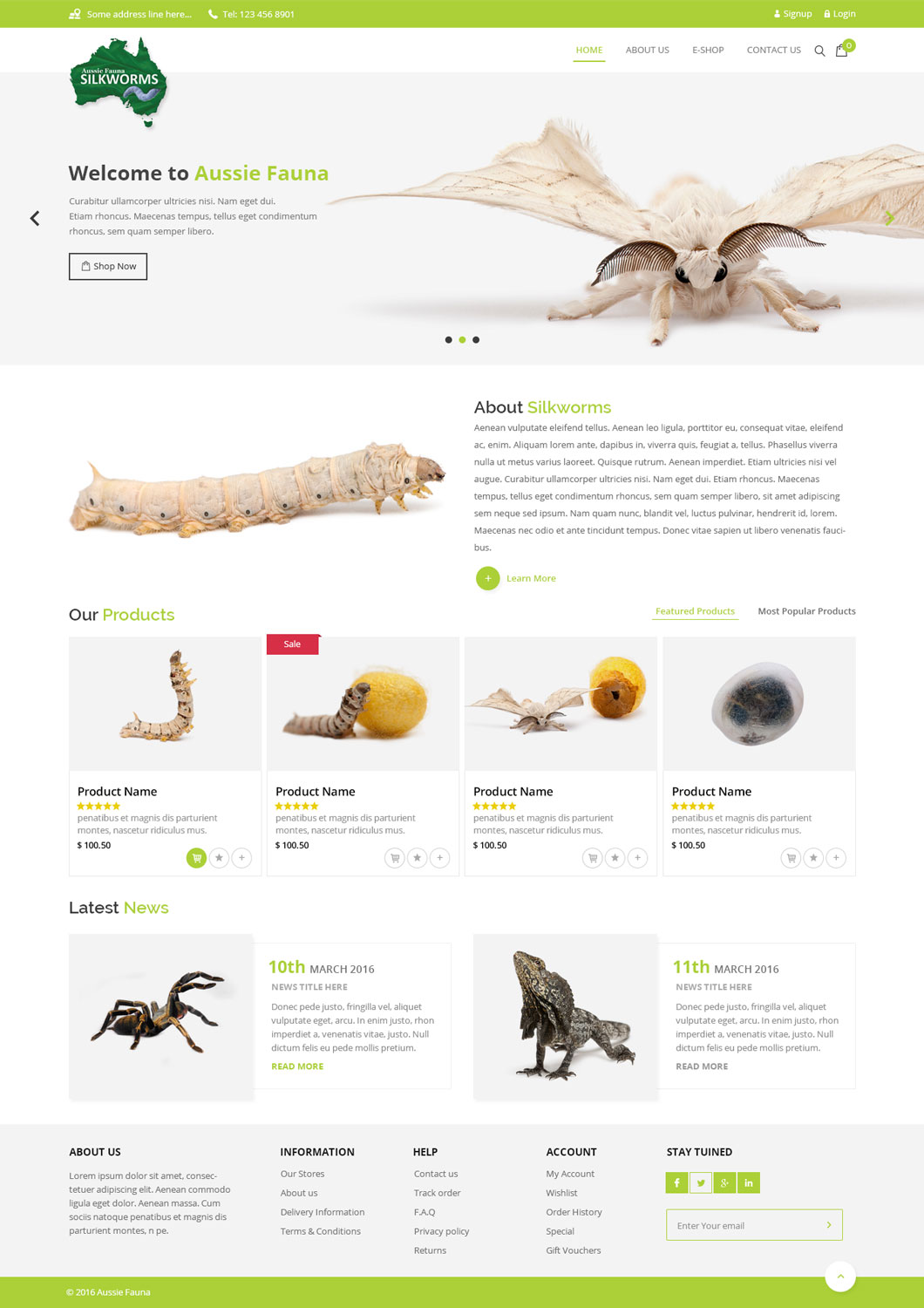 Diseño de BigCommerce por nzdesigners para Aussie Fauna | Diseño #10464787
