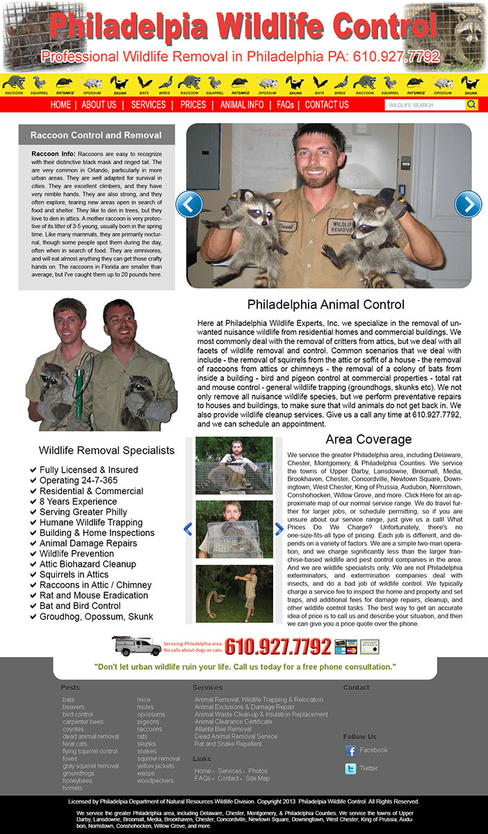 Web Design par noelopan1955 pour Wildlife Removal | Design #2190994