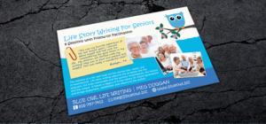 Postcard Design by NatPearlDesigns for Blue Owl Life Writing | Design: #10472691