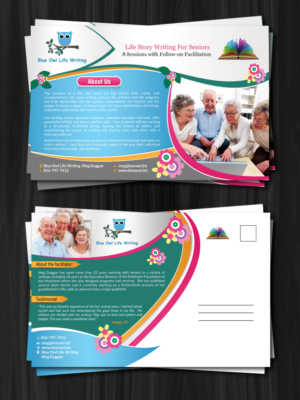 Postcard Design by debdesign for Blue Owl Life Writing | Design: #10431180