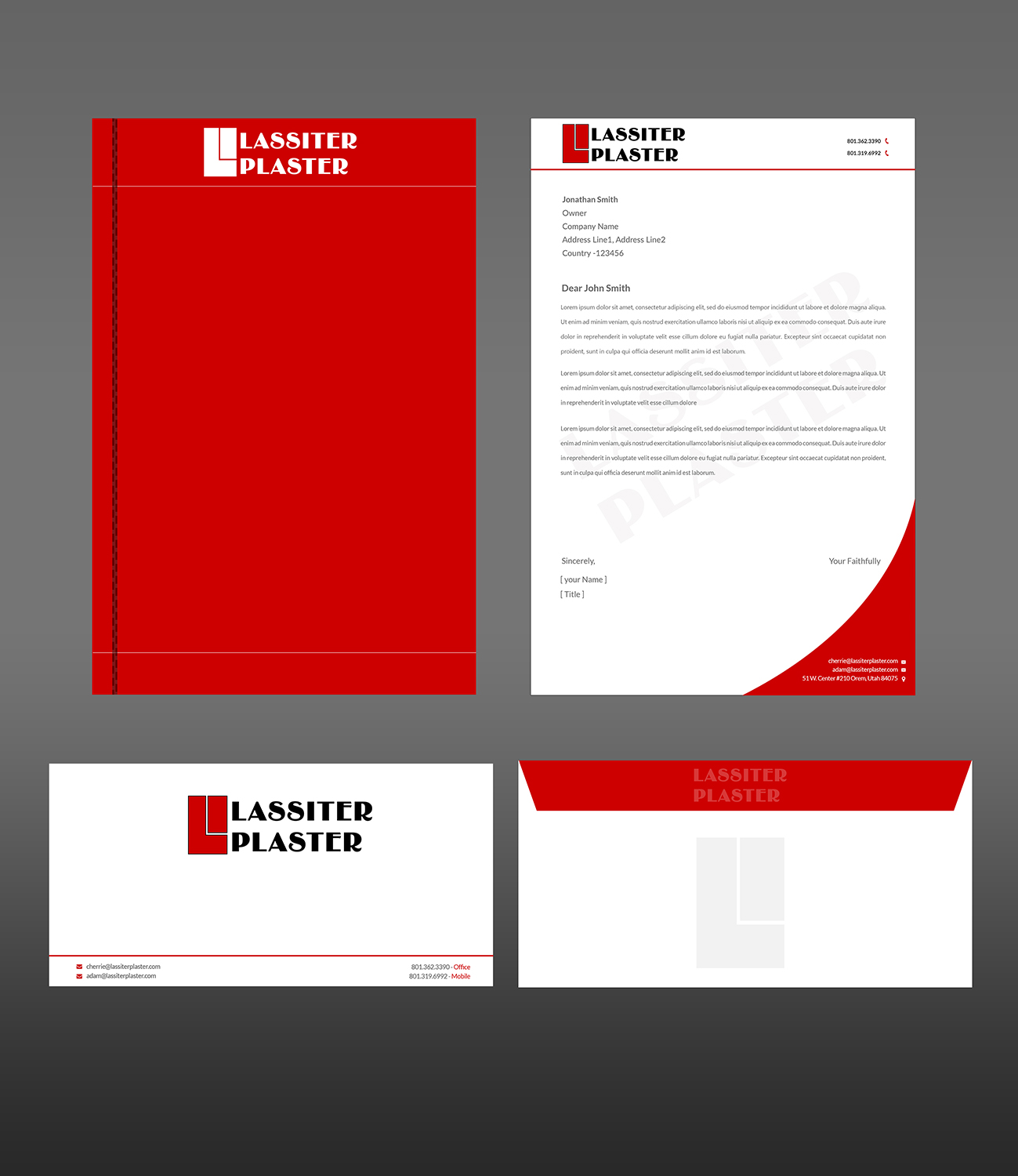 Schreibwaren-Design von Creations Box 2015 für Lassiter Plaster | Design #10425972