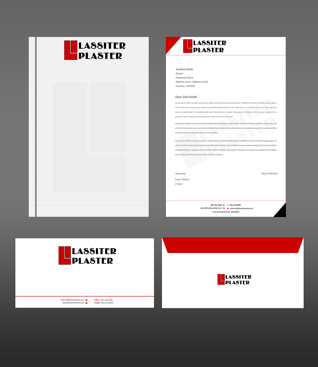 Schreibwaren-Design von Creations Box 2015 für Lassiter Plaster | Design #10425973