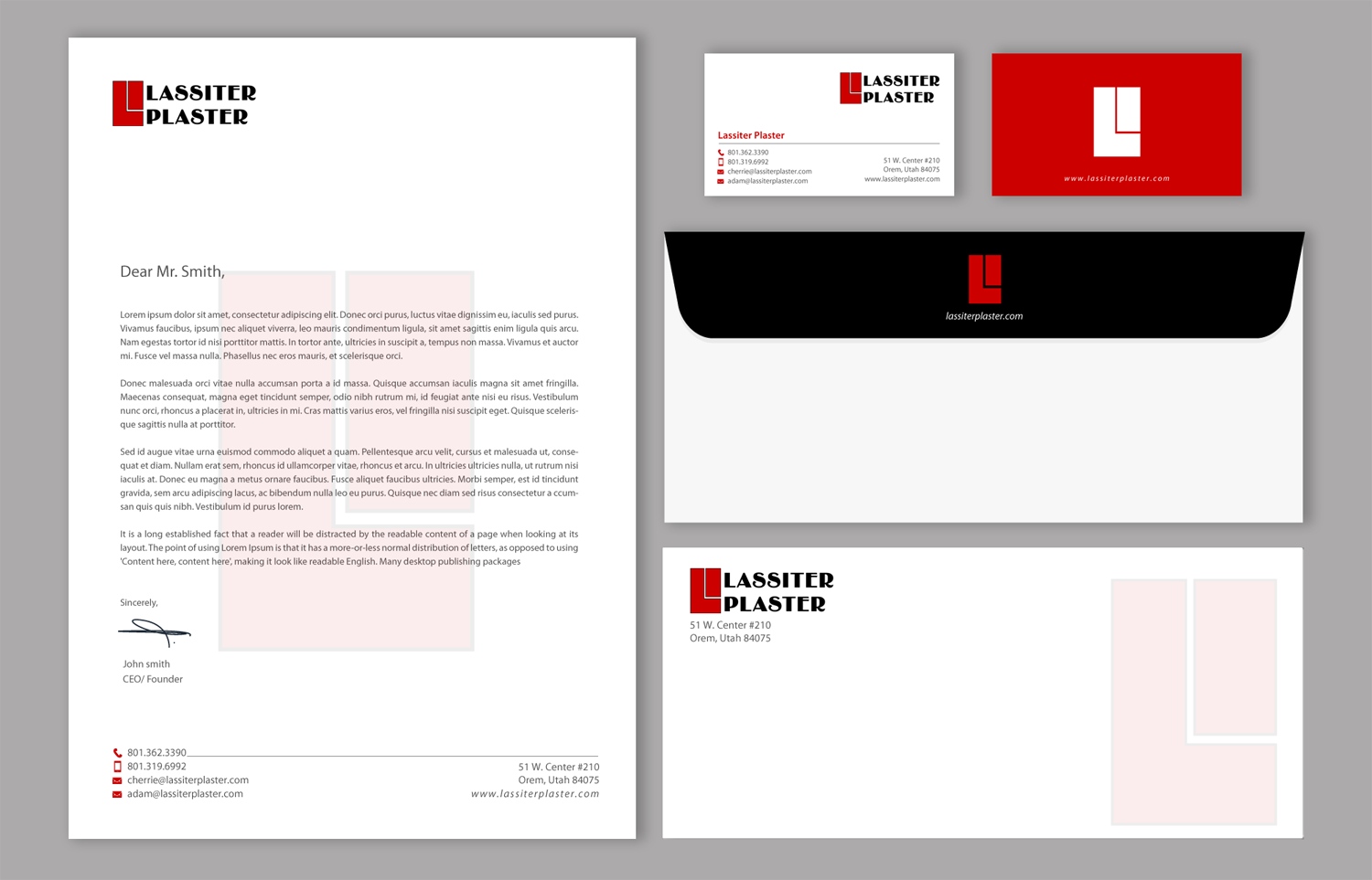 Stationery Design by chandrayaan.creative for Lassiter Plaster | Design #10423845