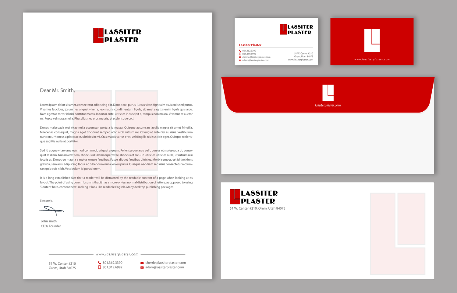 Stationery Design by chandrayaan.creative for Lassiter Plaster | Design #10423846