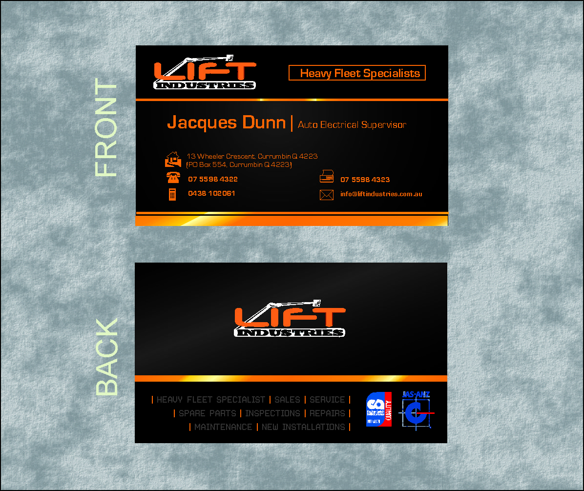 Business Card Design by dekyra for Lift Industries | Design #2191718