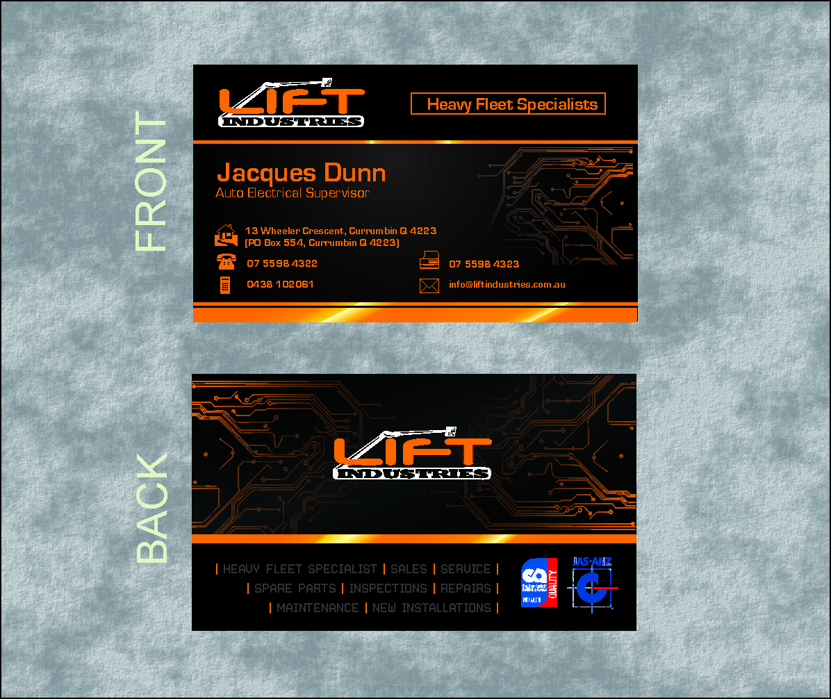 Business Card Design by dekyra for Lift Industries | Design #2191887