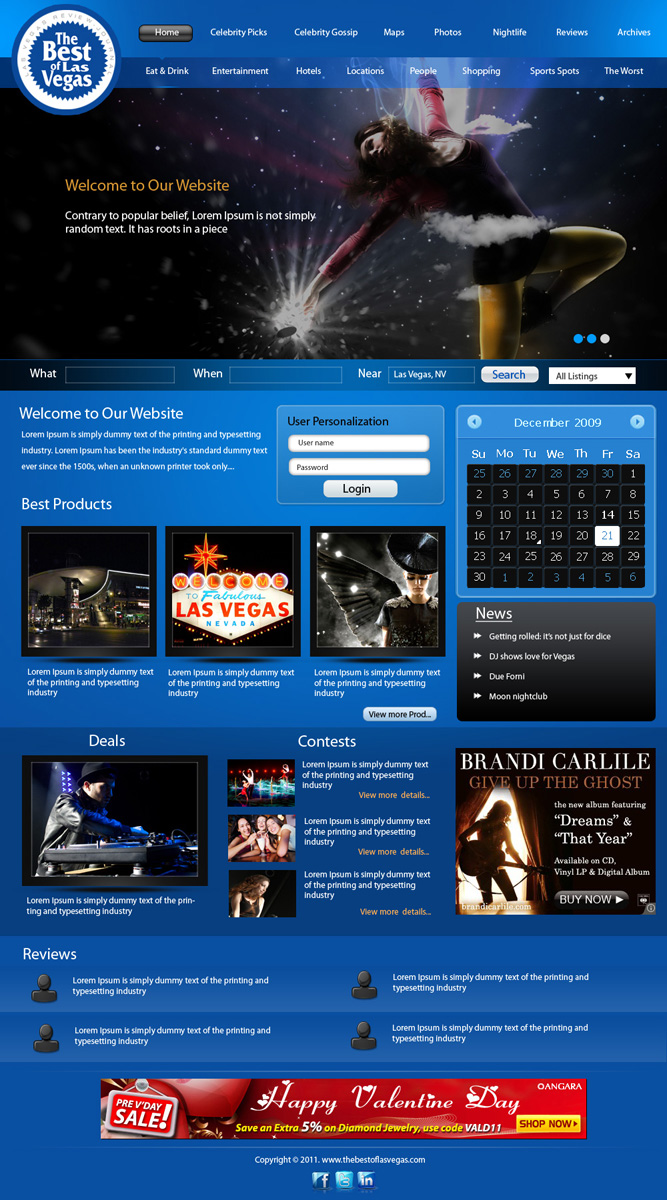 Bold, Playful, Entertainment Web Design for a Company by pb Design