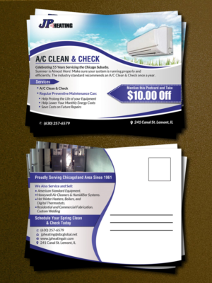 Postcard Design by debdesign for JP Heating Inc. | Design: #10432301