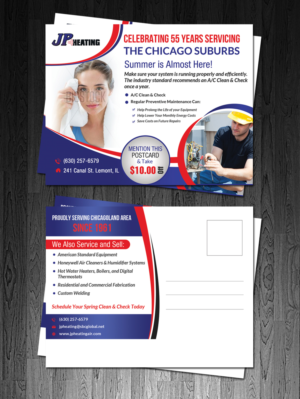 Postcard Design by debdesign for JP Heating Inc. | Design: #10445709