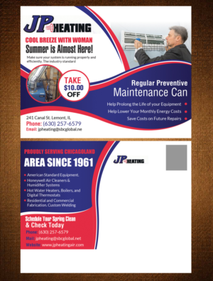 Postcard Design by creative.bugs for JP Heating Inc. | Design: #10434180