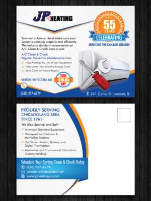 Postcard Design by ecorokerz for JP Heating Inc. | Design: #10434324