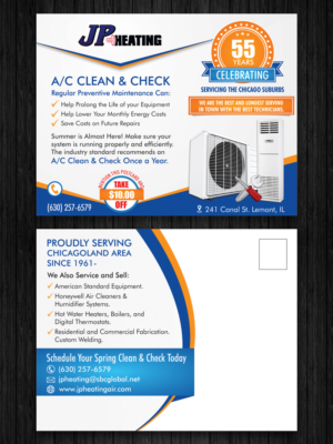 Postcard Design by ecorokerz for JP Heating Inc. | Design: #10505046