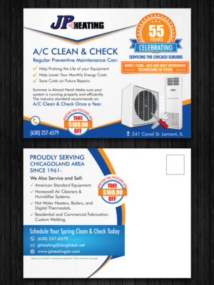 Postcard Design by ecorokerz for JP Heating Inc. | Design: #10577363