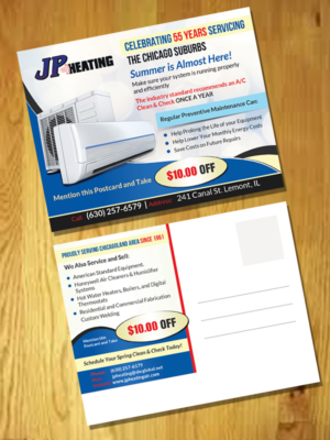 Postcard Design by innovative earth for JP Heating Inc. | Design #10470023