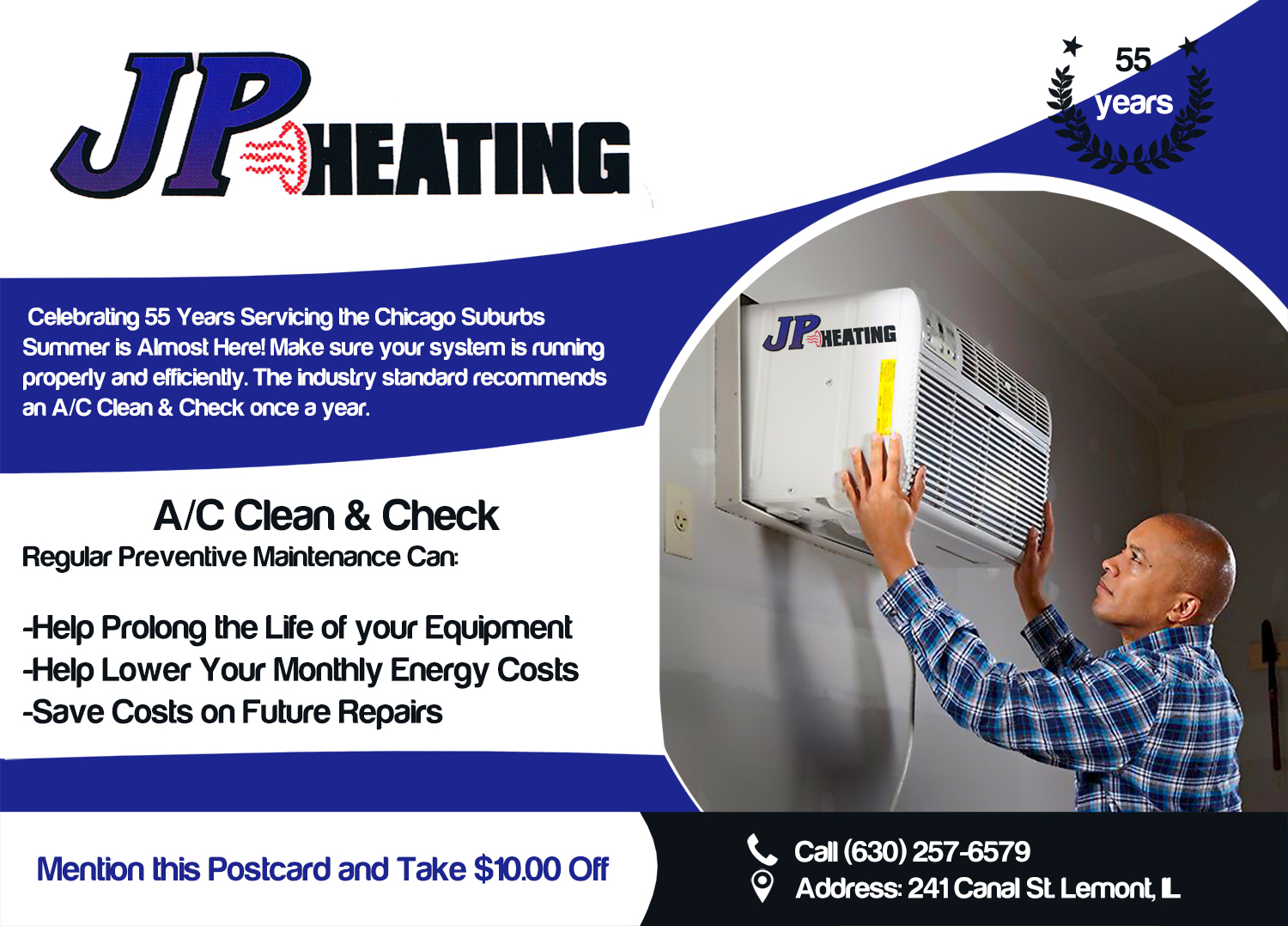 Postcard Design by Essam worlds Pen  for JP Heating Inc. | Design #10481958