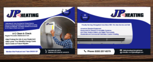 Postcard Design by Essam worlds Pen  for JP Heating Inc. | Design: #10483971