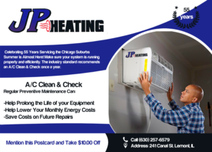 Postcard Design by Essam worlds Pen  for JP Heating Inc. | Design: #10483978