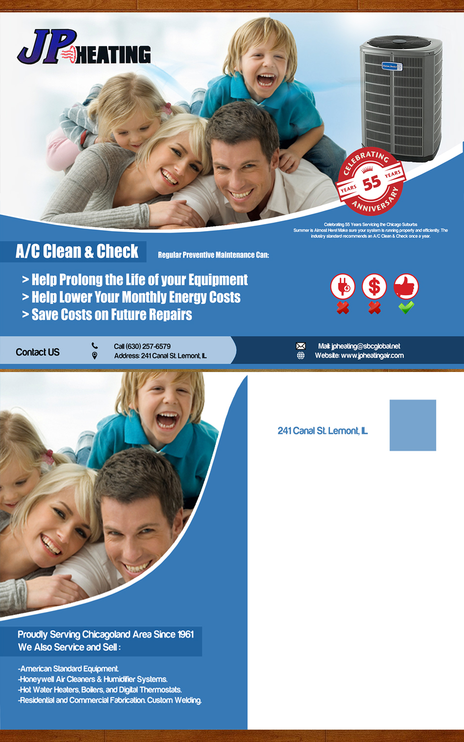 Postcard Design by Essam worlds Pen  for JP Heating Inc. | Design #10595187