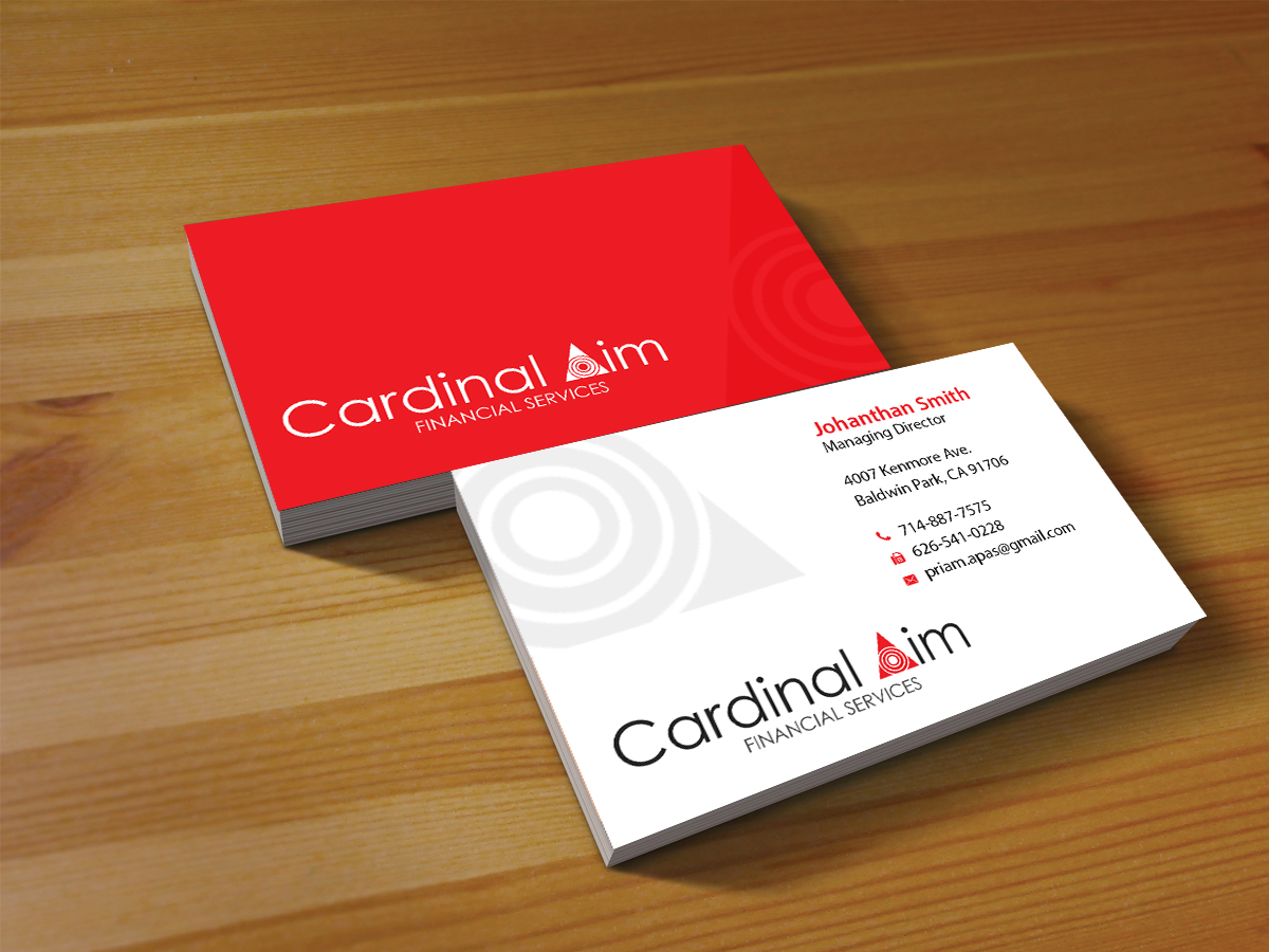 Diseño de Tarjeta de Presentación por Creations Box 2015 para Cardinal Aim Financial Services | Diseño #10458801