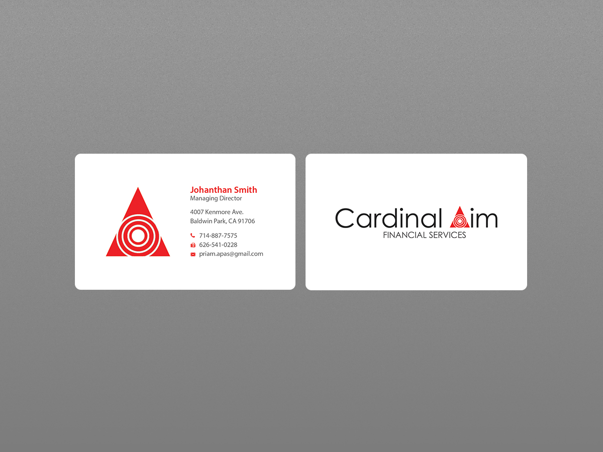 Diseño de Tarjeta de Presentación por Creations Box 2015 para Cardinal Aim Financial Services | Diseño #10458815