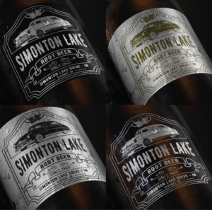 SLDI Root Beer bottle label design. 