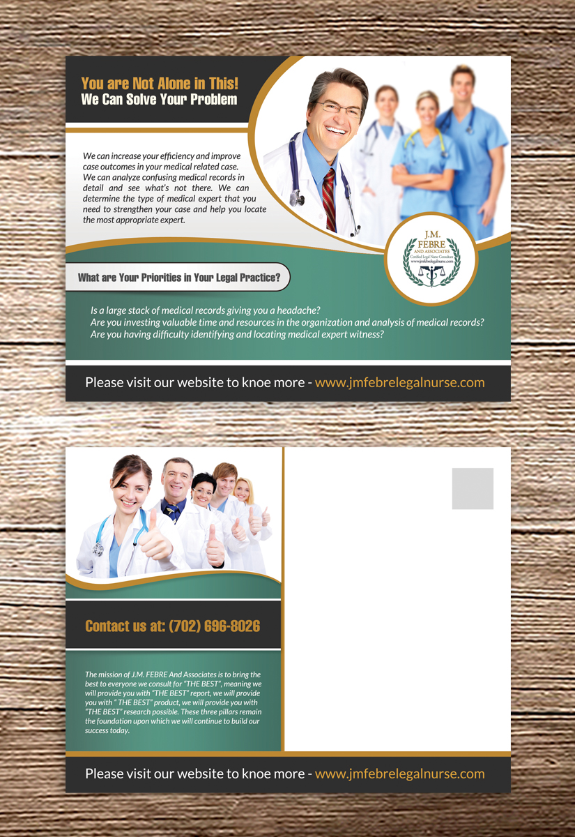 Postcard Design by debdesign for J. M FEBRE AND ASSOCIATES | Design #10434556