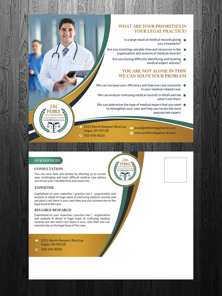 Postcard Design by debdesign for J. M FEBRE AND ASSOCIATES | Design #10446597