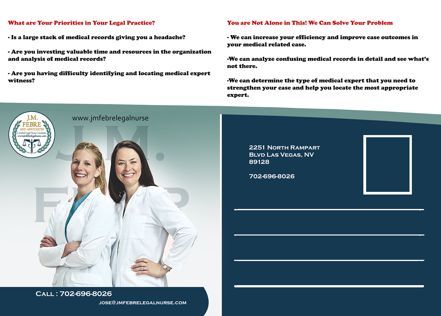Postcard Design by Essam worlds Pen  for J. M FEBRE AND ASSOCIATES | Design #10495401