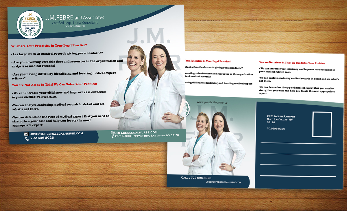 Postkarten-Design von Essam worlds Pen  für J. M FEBRE AND ASSOCIATES | Design #10495403