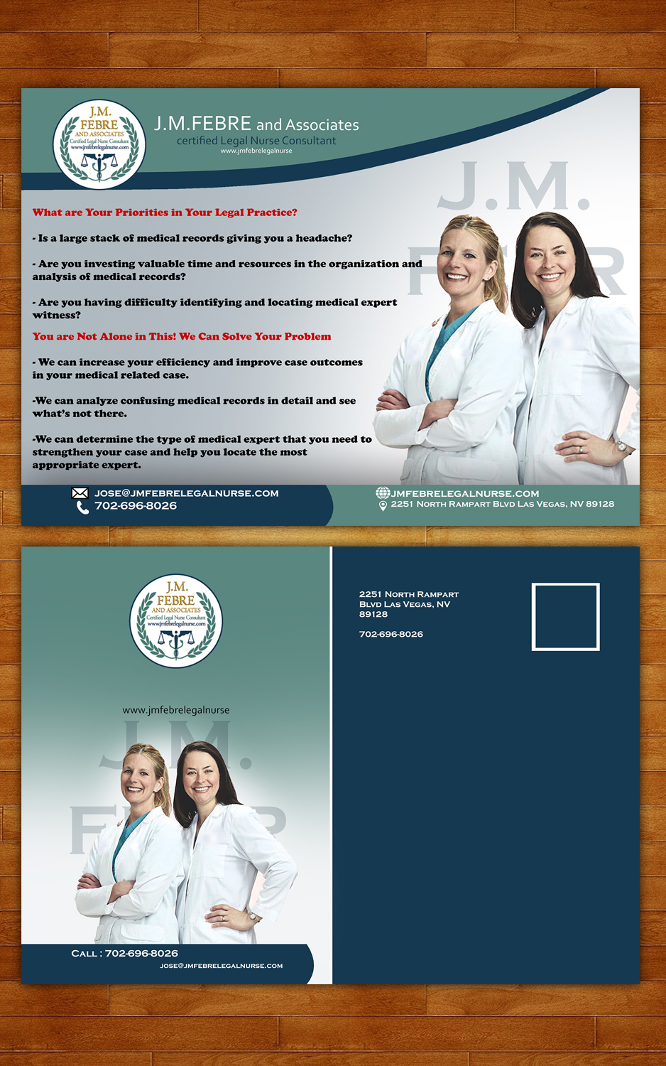 Postcard Design by Essam worlds Pen  for J. M FEBRE AND ASSOCIATES | Design #10502583