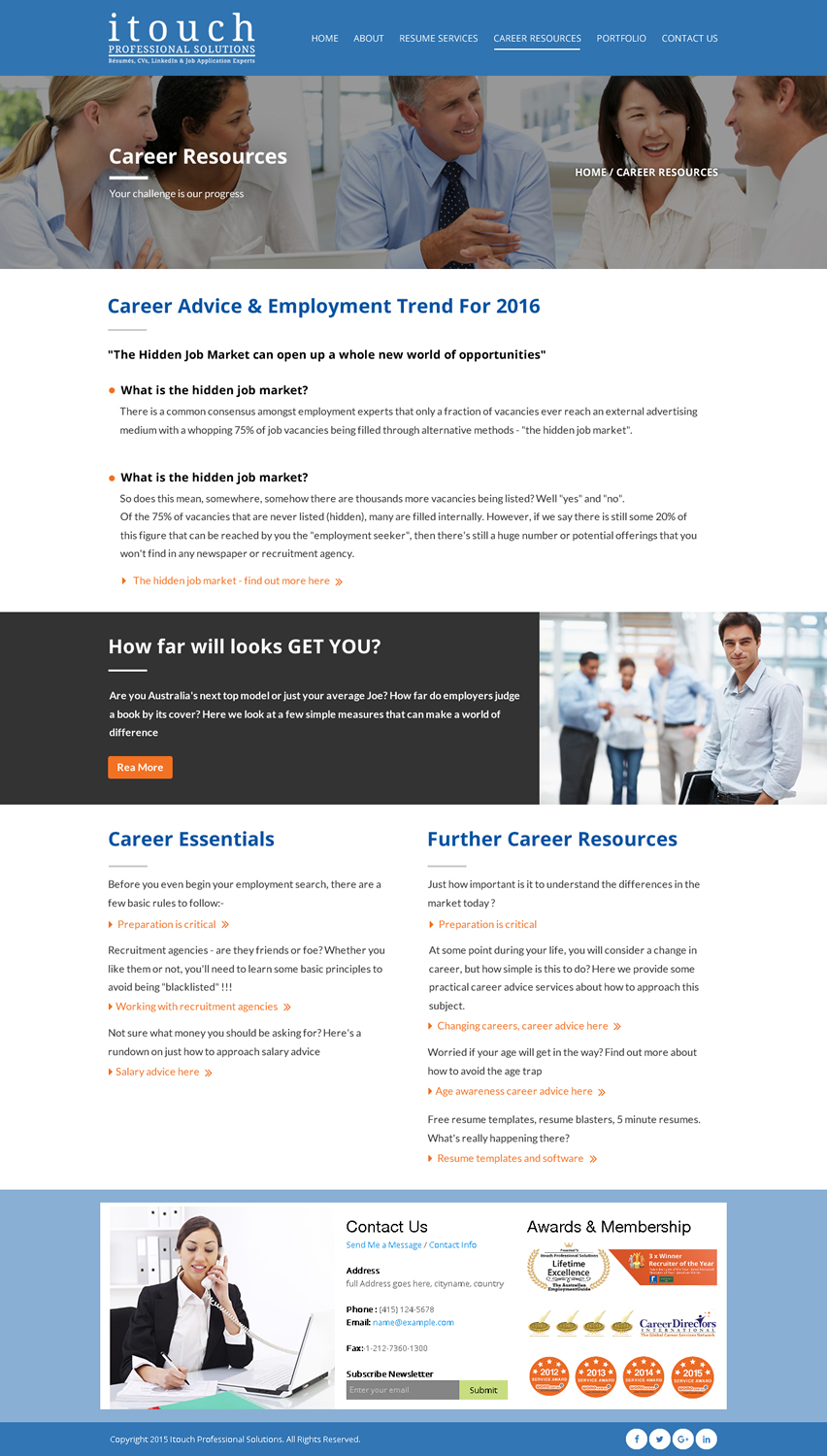 Web Design by Sbss for iTouch Professional Solutions | Design #10486602